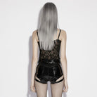PUNK RAVE Women's Punk Rivets Zips Cutout Shorts