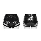 PUNK RAVE Women's Punk Rivets Zips Cutout Shorts