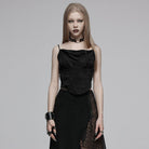 PUNK RAVE Damen Punk Rüschen Tank Top