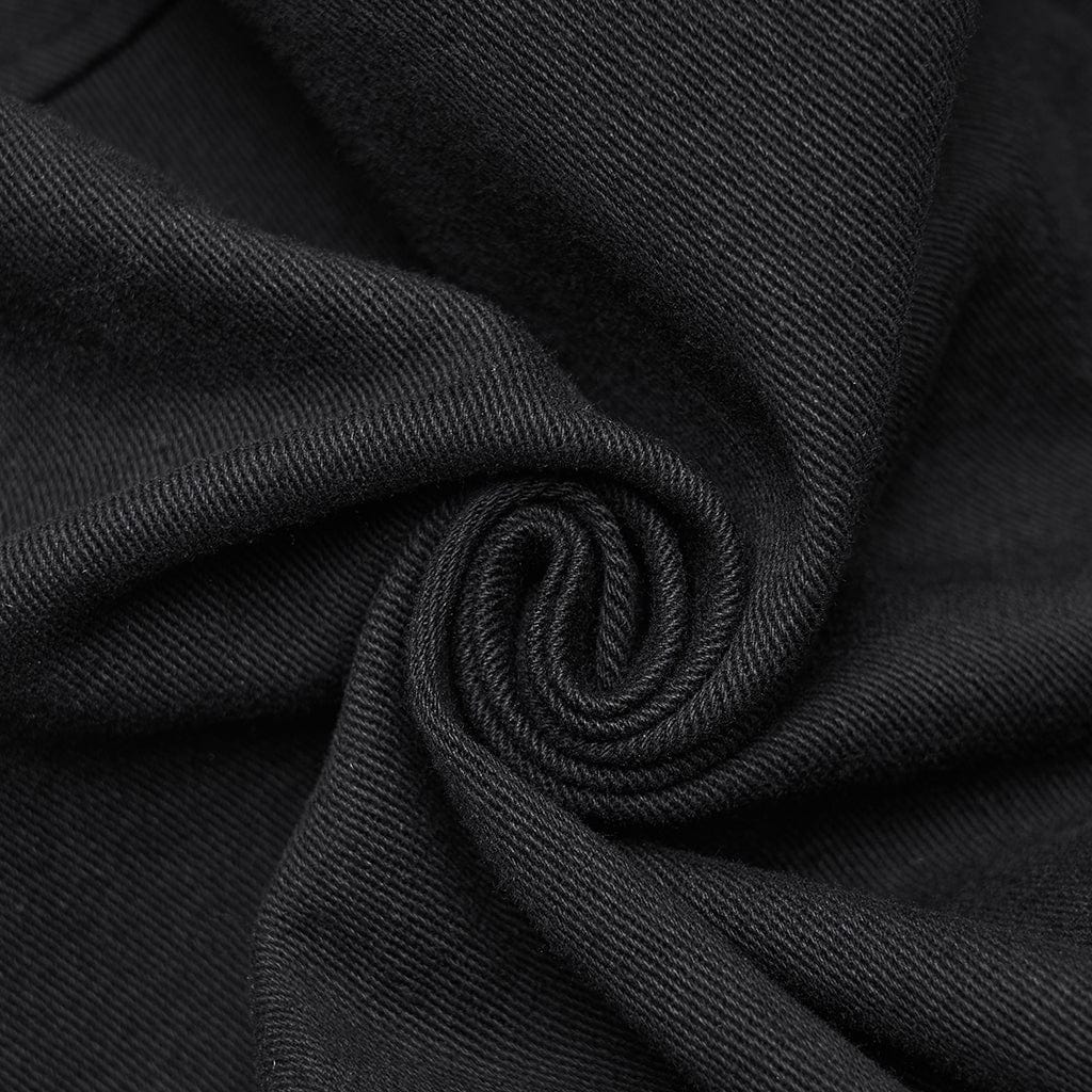 PUNK RAVE Women's Punk Ruched Zip Short Hooded Vest