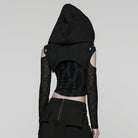 PUNK RAVE Women's Punk Ruched Zip Short Hooded Vest