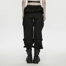 PUNK RAVE Women's Punk Ruffled Hem Big Pockets Cargo Pants