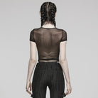 PUNK RAVE Women's Punk Sheer Stud Mesh Bodysuit