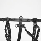 PUNK RAVE Women's Punk Skeleton Chained Harness Black