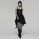 PUNK RAVE Women's Punk Skeleton Chained Harness Black