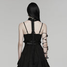 PUNK RAVE Women's Punk Skeleton Chained Harness Black