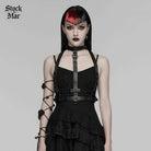 PUNK RAVE Women's Punk Skeleton Chained Harness Black