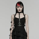 PUNK RAVE Women's Punk Skeleton Chained Harness Black