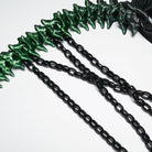 PUNK RAVE Women's Punk Skeleton Chained Harness Black-Green