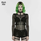 PUNK RAVE Women's Punk Skeleton Chained Harness Black-Green