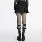 PUNK RAVE Women's Punk Skull Buckle Pleated Skirt