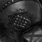 PUNK RAVE Women's Punk Skull Mesh Plush Splice Faux Leather Hat