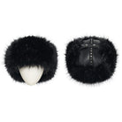 PUNK RAVE Women's Punk Skull Mesh Plush Splice Faux Leather Hat