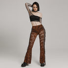 PUNK RAVE Women's Punk Skull Rivets Double Strap Choker