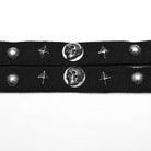 PUNK RAVE Women's Punk Skull Rivets Double Strap Choker