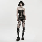 PUNK RAVE Women's Punk Skull Spine Necklace