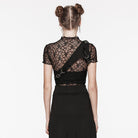 PUNK RAVE Women's Punk Slash Shoulder Buckle Harness