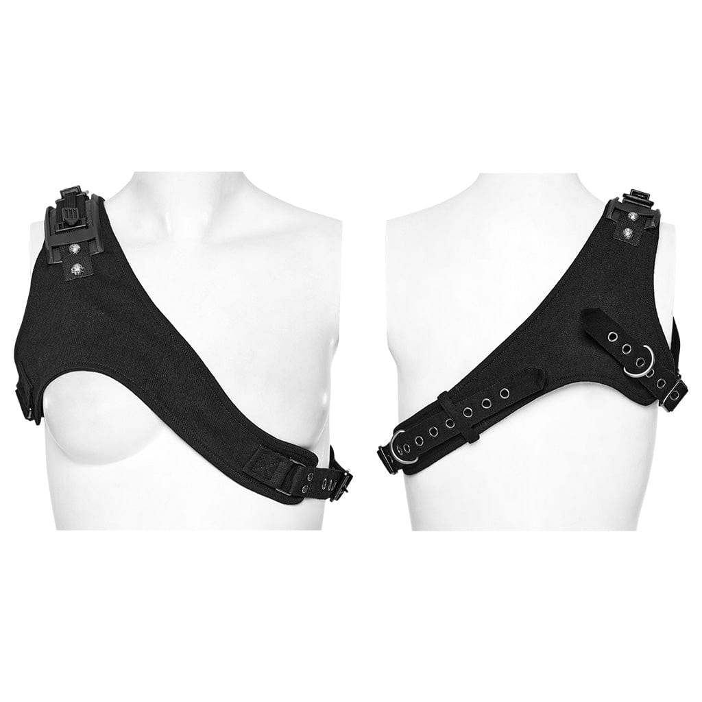 PUNK RAVE Women's Punk Slash Shoulder Buckle Harness