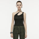 PUNK RAVE Damen Punk Slash Schulterschnalle Tank Top