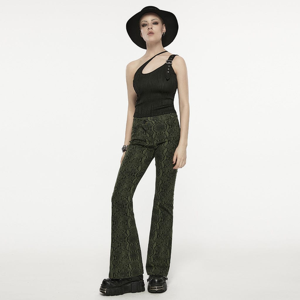 PUNK RAVE Damen Punk Slash Schulterschnalle Tank Top