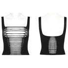 PUNK RAVE Women's Punk Spaghetti Straps Ripped Tank Top
