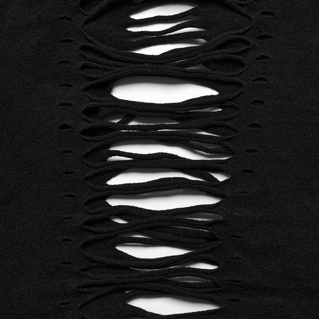 PUNK RAVE Women's Punk Spaghetti Straps Ripped Tank Top