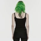 PUNK RAVE Women's Punk Spiders&Web Printed Tattered Tank Top Black