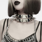 PUNK RAVE Women's Punk Spiked Choker