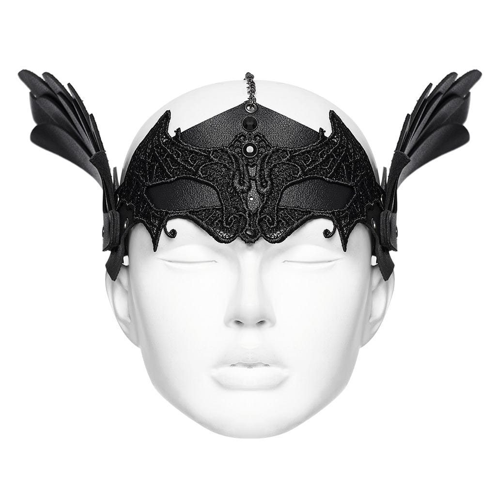 PUNK RAVE Women's Punk Spliced Tassel Chain Mask