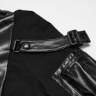 PUNK RAVE Women's Punk Stand Collar Buckle Strap Arm Zip Pocket Long Sleeve Crop Top