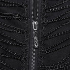 PUNK RAVE Women's Punk Stand Collar Chain Pin Coat