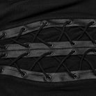 PUNK RAVE Women's Punk Stand Collar Mesh Splice Strappy Tank Top Black