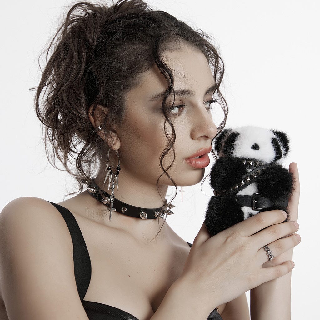 PUNK RAVE Women's Punk Studded Belt Panda Doll