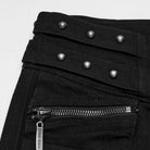PUNK RAVE Women's Punk Studded Buckle Cargo Pocket Skinny Pants