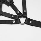 PUNK RAVE Women's Punk Studded Cross Halter Chest Body Harness