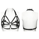 PUNK RAVE Women's Punk Studded Cross Halter Chest Body Harness