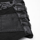 PUNK RAVE Women's Punk Studded Mesh Splice Shorts