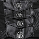 PUNK RAVE Women's Punk Studded Mesh Splice Shorts