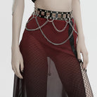 PUNK RAVE Women's Punk Studded Metal Chain Belt