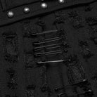 PUNK RAVE Women's Punk Studded Ripped Denim Skirt