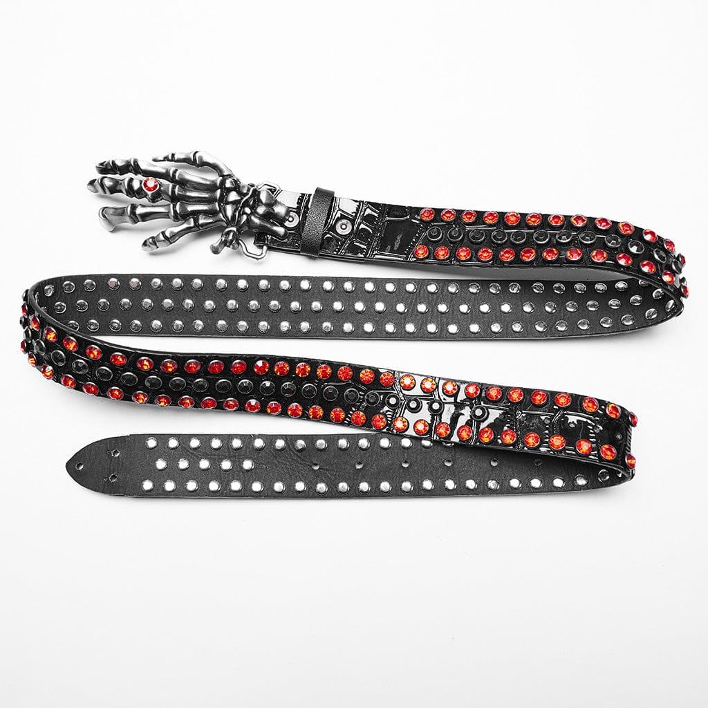 PUNK RAVE Women's Punk Studded Skeleton Belt