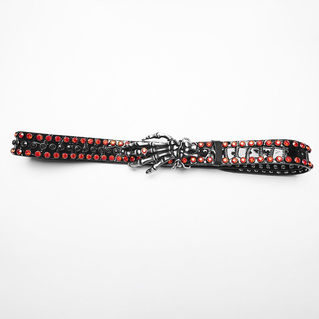 PUNK RAVE Women's Punk Studded Skeleton Belt