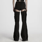 PUNK RAVE Women's Punk Tassel Lace-up Detachable Pants