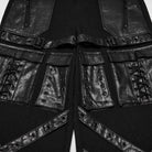 PUNK RAVE Women's Punk Thigh Buckle Crisscross Strap Multi Pocket Straight-leg Pants
