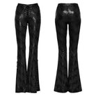 PUNK RAVE Women's Punk Thorns Printed Lace-up Flared Pants Black