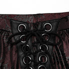 PUNK RAVE Women's Punk Thorns Printed Lace-up Flared Pants Red