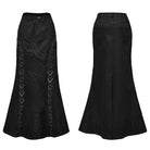 PUNK RAVE Women's Punk Triangular Buckle Splice Mesh Fishtailed Skirt