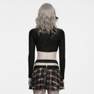 PUNK RAVE Women's Punk Turtleneck Long Sleeve Crop Top