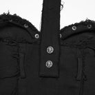 PUNK RAVE Women's Punk Unedged Zip Vest with Detachable Hood