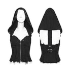 PUNK RAVE Women's Punk Unedged Zip Vest with Detachable Hood